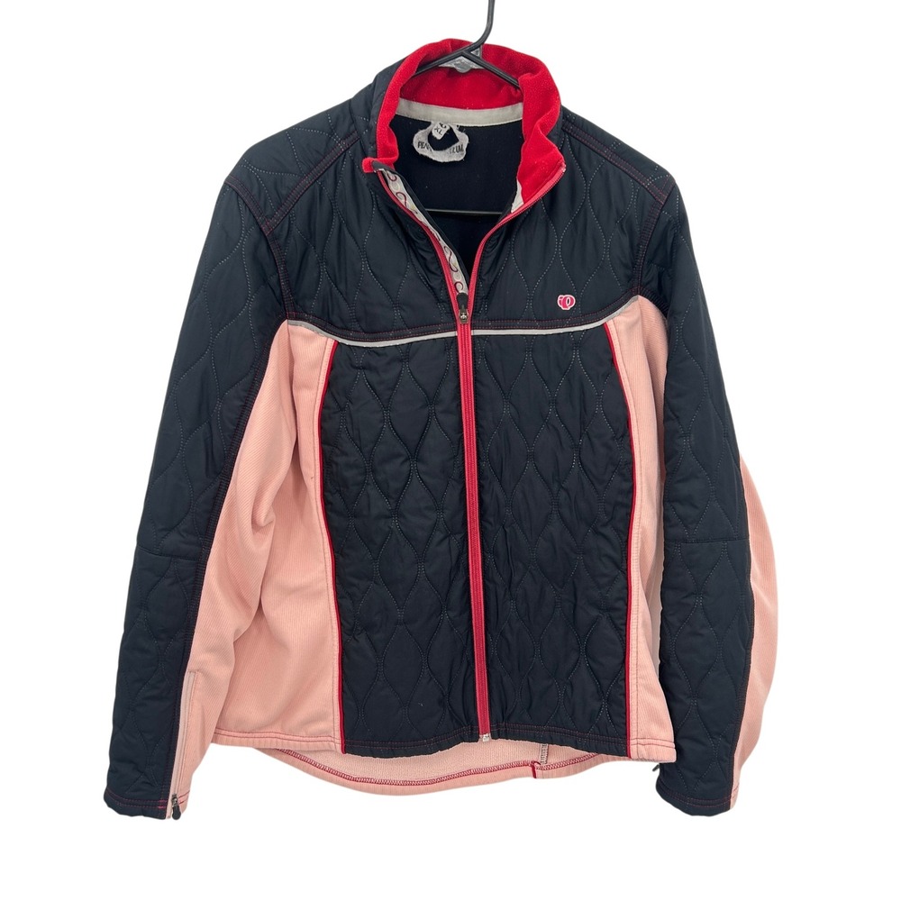 Pearl Izumi Quilted Cycling Jacket XL Black Pink Gorpcore Sporty Bike Wear - Picture 2 of 13